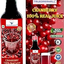 Truedreamall Cranberry Juice Without Added Sugar, for UTI, PCOD (Concentrate)750ml Juice-image-4