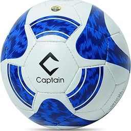 Captain Premier 5 Size Football Hand Stitched for Artificial Turf,Grass Court,Hard Court Football,Synthetic Rubber Compound Soccer Ball- Size: 5 (White & Blue)-image-90
