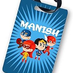 Luggage Tag | Bag Tag | School Bag Name Tag | Travel in Style- Personalize with Name, Picture, Theme - MDF Custom Single Side Print, Mom's Charm - Kids, Adults (Super Hero)-picture-42