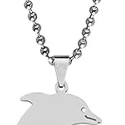 m men style Sterling Silver Dolphin Fish Stainless Steel Pendant Necklace Chain For Men And Women LC433-picture-27