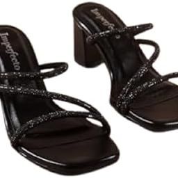 Starry Black Strappy Heels | Trendy Women Fashion Shoes | Elegant and Modern Heels-image-32