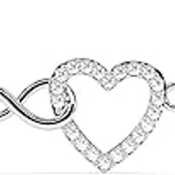 925 Sterling Silver Infinity Payal Anklet for Women & Girls | Authentication Certificate | Anti Tarnish Zircon Studded Silver Jewellery Chain Anklet | Wedding, Party, Office Wear Anklets-27
