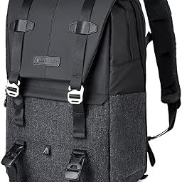 Fashion Camera Backpack Camera Bag 20L Large Capacity Camera Case with 15.6 Inch Laptop Compartment Tripod Holder Rain Cover for Women Men Photographers-image-87