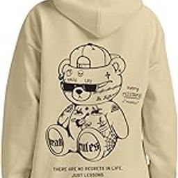Cotton Fleece Regular Fit Hooded Sweatshirt Lastest Back Graphic Printed Winter Hoodies for Women (Available in Colors: Black, SOYA Bean, Orange, Marshmellow, White & Lilac)-image-5
