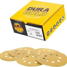 Dura-Gold Premium - 320 Grit - 5" Gold Sanding Discs - 8-Hole Dustless Hook and Loop for Random Orbit DA Sander - Box of 50 Finishing Sandpaper Discs for Woodworking or Automotive-image-44
