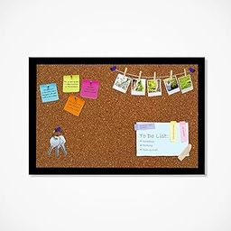 KALA POTLII Pin-up Board/Pin-up Board/Notice Board/Soft Board/Bulletin Board/Pin-up Display Board for Office, School & Home,Cork Board walvet Finish Fabric Board (24x36, Black)-18