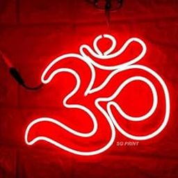 Wall Mitra OM LED Neon Sign Light with Adaptor, Pooja Room Decoration, Room Decor Quotes, Living Room Decorative Items (Size: 12 x 12 inches) RED-image-2