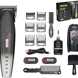 WMARK Ultra Premium 2rofessional 9000 RPM 2 Speed Hair Clipper Set Zinc Alloy Body Digital Display 6 Guide Comb Taper Lever Cutting Cape Cleaning Brush Hair Brush Hair Sticker 180 min, Model 22-image-42
