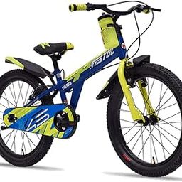 Hero Pistol | 20T Kids BMX Cycle | Semi-Fat Tyres 20 * 2.40 | Non-Suspension | Single Speed | Power Brakes (Blue/Green)-image-24