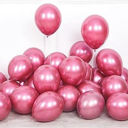 Party Propz Dark Pink Metallic Balloons For Decoration - Pack Of 25 Pcs Pink Balloons for Birthday | Metallic Balloons For Decoration | Pink Balloon Decorations Set (Latex)-20