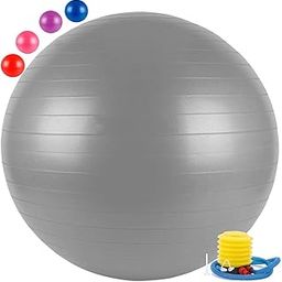 PrisRush Exercise Gym Ball with Pump Anti-Slip Balance Stability Heavy Duty Fitness Yoga Extra Thick Swiss Birthing Excersice Equipment for Home Exercise-picture-26