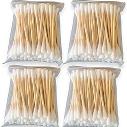 INSTOOK 4PCS 1 Set Buds Ear Cleaning Buds Wooden Cotton Swabs Eco Friendly Ear Swabs for Removing Ear Wax, Baby Care, Art & Craft etc. 100% Pure Cotton Buds (600 Buds)-image-13