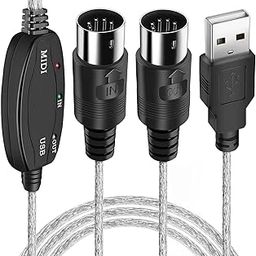 RyzCare USB Midi Cable Lead Adaptor for Musical Keyboard to PC Laptop-USB to MIDI KEYBOARD PC INTERFACE CONVERTER CABLE.-3