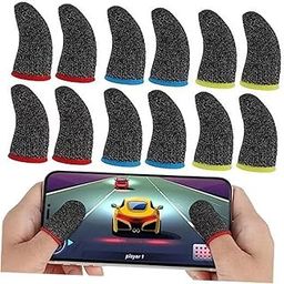 Fypcon 6 Pair(12PCS) Thumb & Finger Sleeves for Mobile Gaming, Anti-Sweat | Breathable for PUBG BGMI | COD |BGMI| FORTNITE Finger Gloves | Finger Cover for PUBG-image-22