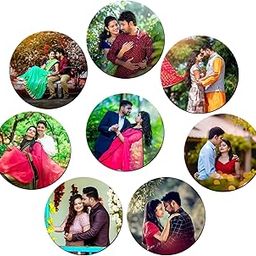 Deep Print Mart Personalized Photo Fridge Magnet Rubber Fridge Magnet (Set 0f 8, Size 7 cm Round)-image-77
