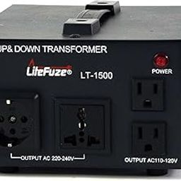 LiteFuze 1500-Watt Step Down Voltage Transformer 220V to 110V - Voltage Converter - for US, Canada Products Usage in India - 5 Year Warranty (LT-1500), Black - Compatible with Oxygen Concentrators-image-63