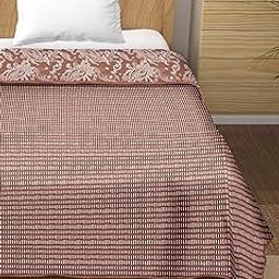 Anadhika® Premium 100% Cotton AC Dohar for Double Bed, Blanket for Winter/Summers,100% Cotton Reversible Light Weight Dohar | 228 X 254 CM | 210TC- Red-image-21