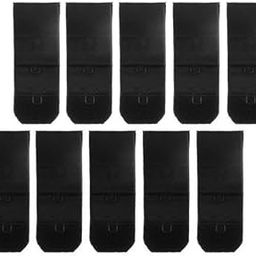 FABLOFT® 3x10 Set 1 Hook 3 Rows Bra Extenders Elastic Stretchy Bra Strap Extension Black-12