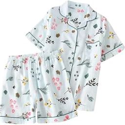 Women's Lycra Floral Print Short Sleeve Nightwear Set| 2-Piece Sleepwear Set-image-67