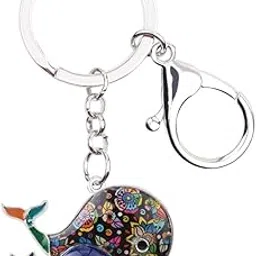 cupid Enamel Zinc Alloy Whale Keychain Purple-picture-7