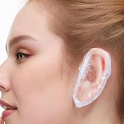 YTM 100 Pcs Clear Waterproof Ear Shower Caps – Disposable Plastic Covers for Bath, Hair Coloring, Spa, Salon, Swimming, Hotel, Home Use – Soft Fit for Adults & Kids-image-84