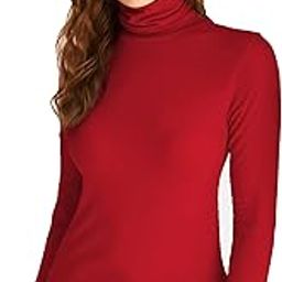Women Turtleneck Tops Long Sleeve Slim Fit Lightweight Base Layer Shirts-image-21