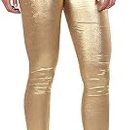 Shimmer Leggings for Girls & Women - Lycra Full Length Churidar (Size XL) Gold-image-85