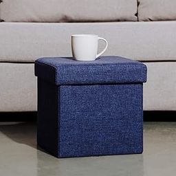 ALMAND Folding Ottoman Cube Foot Rest Office Meeting Seating Stool Box with Hidden Storage Box with Lid Pouffe Footstool Ottoman Bench for Living Room,Bedroom,Office (Pack of 1, Blue)-image-57