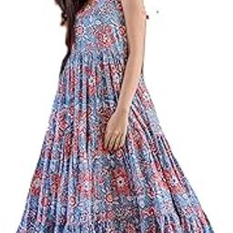 Women's Digital Print Pure Maslin Regular Fit Round Neck Sleeveless Wear Designer Gown (A_N_C_7845917)-picture-7