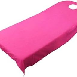 UJEAVETTE Soft Beauty Massage SPA Treatment Bed Cover Sheet with Breath Hole Hot Pink-image-7