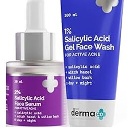The Derma Co Anti-Acne Regimen Combo - 1% Salicylic Acid Gel Face Wash (100 ml) + 2% Salicylic Acid Serum (30 ml)-image-35