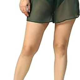 Women Solid Elasticated Waist with Tie-Up Detail Beachwear Shorts-image-70