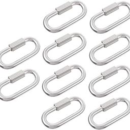 Alipis 10pcs Chain Link Quick Connectors Heavy Duty Carabiner Clips for Outdoor Activities Camping Fishing and More-image-79