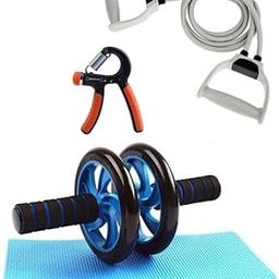 Shopfleet Combo of Ab roller,Toning Tube & Hand Gripper Abdominal Exerciser Fitness Kit-image-118