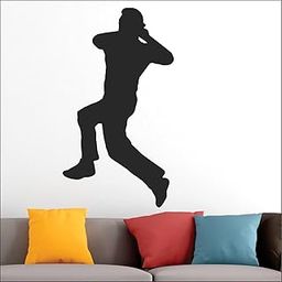 Decopix 'Cricket Bowler Left Arm Pace Swing Bowling Sports Wall Sticker' -SM1063 (Multi Colour, Vinyl - 90cm x 50 cm)-image-42