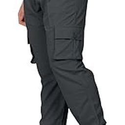 Men's Trendy Cargo Mix Cotton Pantts Elastic Waist Cargoo Pantt with Flap Multi Pocket Jogger Pantts Drawstring Ankle Tie Cargoo Pantts for Any Occations (in, Numeric, 30, Regular, Men, Dark Gray)-image-85