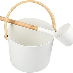 Retro Aluminum Sauna Bucket Barrel with Laddle Scoop Kit 5L White_Style A | Yard, Garden & Outdoor Living | Pools & Spas | Sauna Parts & Accessories-image-18