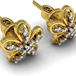 18KT Yellow Gold and Diamond Stud Earring for Women-image-58