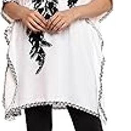Embroidered Rayon Kaftan Top-0