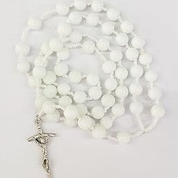 White Pearl Rosary for Wedding | First Holy Communion Rosary for Praying/Gifting-image-6
