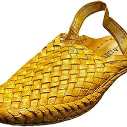 The Select U's Original Premium Leather Classic Jali Yellow Kolhapuri Sandal for Men-image-77