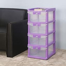 Nilkamal Chests of 4 Drawers CHTR24NT |Multi-Purpose Storage Organizer For Kids, School,And Home |Easy Assembly|Violet Colour-22