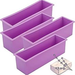 Undy Silicone Soap Mould for Soap Making 4 Pcs Rectangle Loaf Mould for Handmade Soap Making, Capacity : Upto 1.2 Kg, 25.3 x 7 x 7.3 Cm, Multicolour-image-80