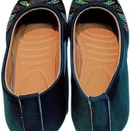 New Cobbler Shoe Factory Women's Ballet Flats with Sparkly Multicolored Pattern, Navy Blue, Casual Comfort Slip-On Shoes-image-1