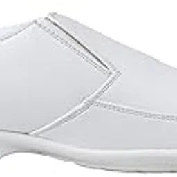 hikbi Leather White Formal Shoes Mocassion Slip On All White-picture-13