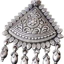 925 Sterling Silver Pendant, Mizoya Flora Detailed Leaf Drop Pendant, Well Stamped with 92.5, Statement Piece, Handcrafted Oxidized Indian Silver Pendant, Women 's Accessories-image-49