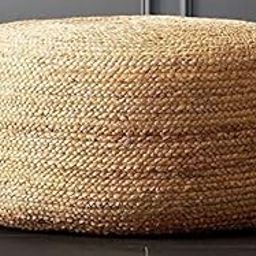 ADITYA IMPEX Handmade Jute Floor Ottoman Pouffes for Living Room Sitting, Bedroom, Dining Room (1 Piece, 48x48x22 cm, beige colour) - Pouf for Footrest, Leg Rest, Footstool, Home Decoration-image-45