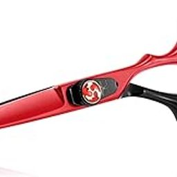 6 Inch Hair Cutting Scissors Kids Safety Round Tips Shears Professional Salon Barber Hairdressing Haircut Scissors for Children Adults Japanese Stainless Steel Black and Red-image-80