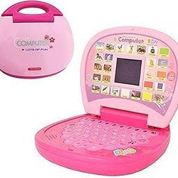 VGRASSP Educational Mini Laptop Computer for Kids Boys Girls - Learning Alphabet and Numbers with LED Display and Music - 16 x 14 cms - Colour As per Stock-9