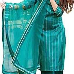Silk Women's Taffeta Printed Kurta Pant With Dupatta Set-11